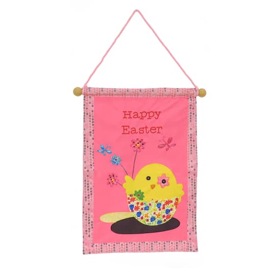 18&#x27;&#x27; Pink Happy Easter Banner